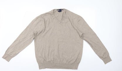 Preloved Gap Mens Beige   Pullover Jumper Size L - Front
