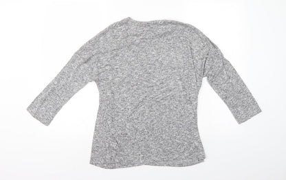 Preloved TU Womens Grey Floral  Pullover Jumper Size 12 - Back