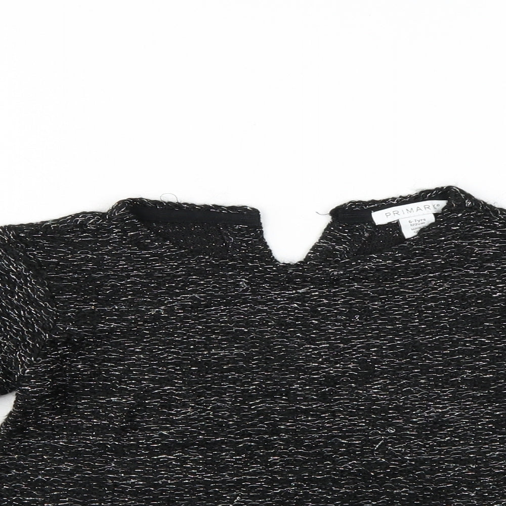 Primark Girls Black   Pullover Jumper Size 6-7 Years