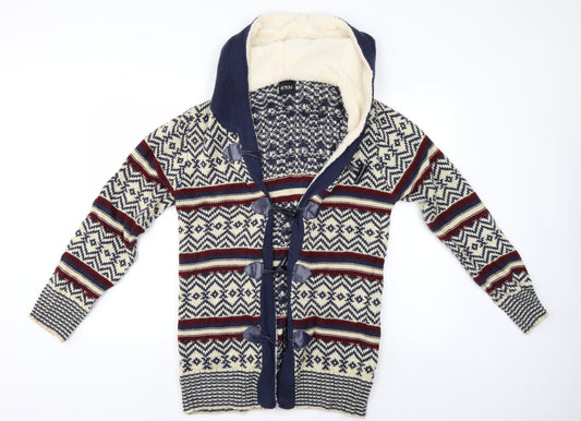 Beyou Womens Multicoloured Geometric  Jacket Coatigan Size 14
