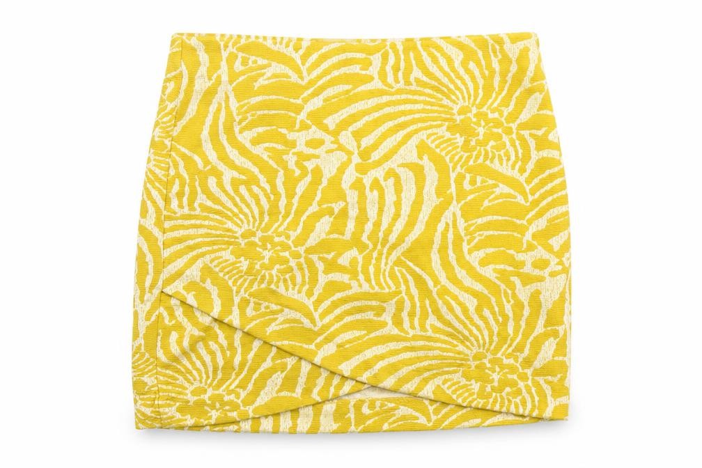 H&M Womens Yellow Geometric  A-Line Skirt Size M