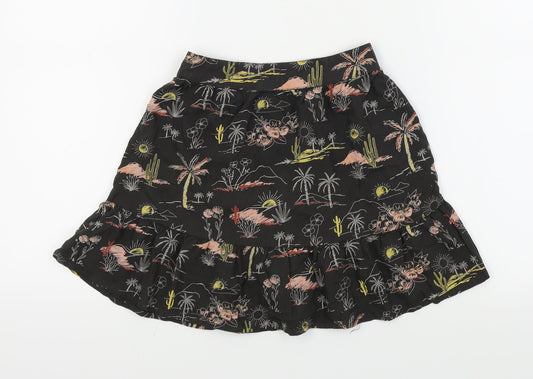 TU Girls Black Geometric  Flare Skirt Size 5 Years