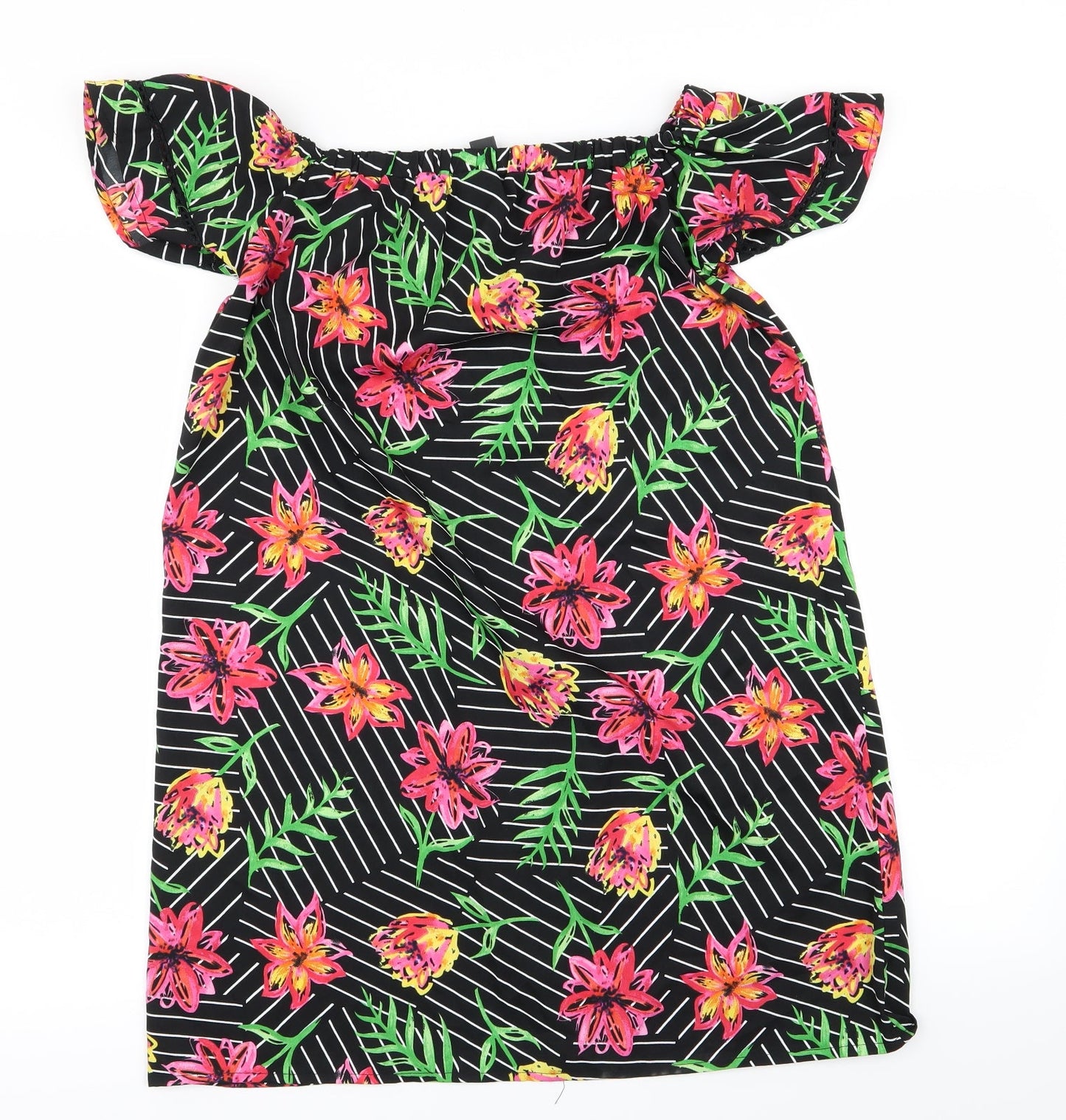 Primark Womens Black Floral  Fit & Flare  Size 8