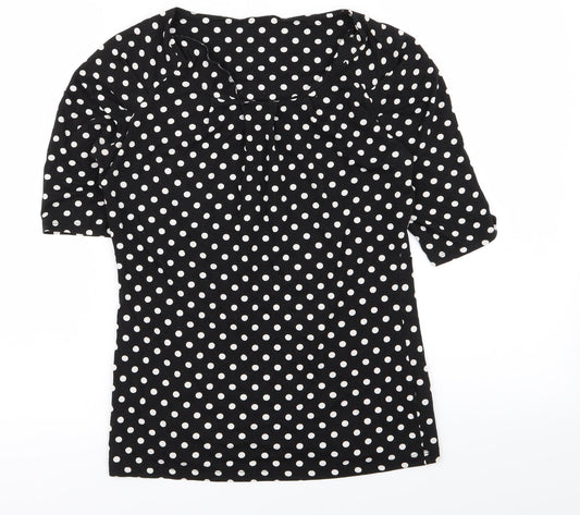 NEXT Womens Black Polka Dot  Basic T-Shirt Size 8