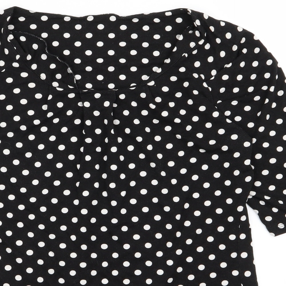 NEXT Womens Black Polka Dot  Basic T-Shirt Size 8