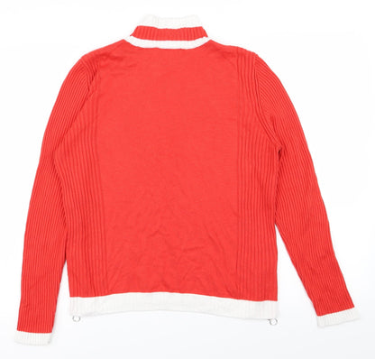 Preloved m&s Womens Red   Pullover Jumper Size 14 - Back