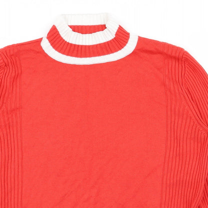 Preloved m&s Womens Red   Pullover Jumper Size 14 - Detail