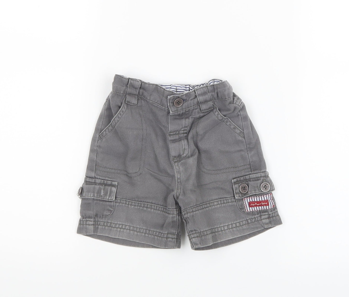 JoJo Maman Bébé Boys Grey   Cropped Trousers Size 6-9 Months