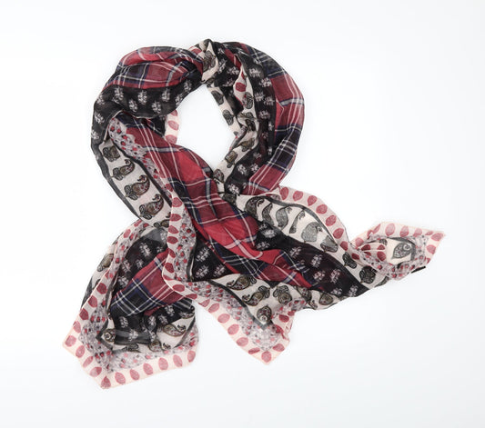 Preworn Womens Red Geometric   Scarf