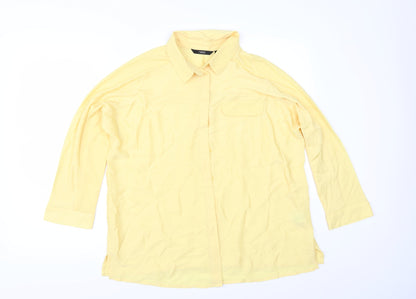Next Womens Yellow   Tunic Button-Up Size 12