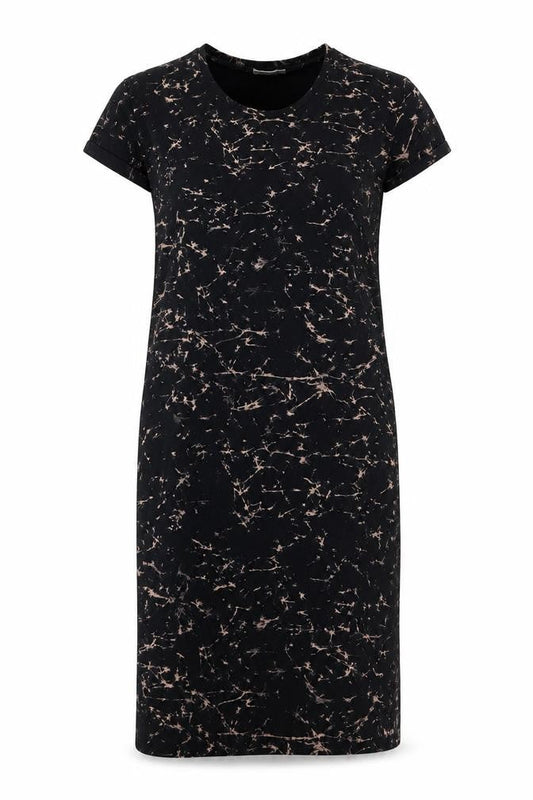 River Island Womens Black Geometric  Slip Dress  Size 10  - Marble Effect