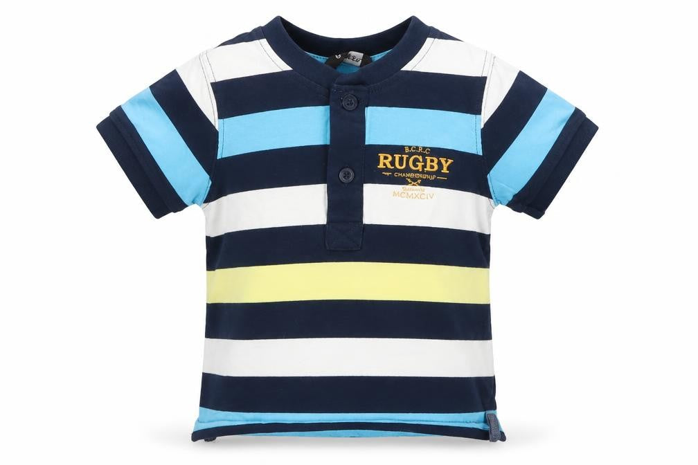 George Boys Blue Striped  Basic T-Shirt Size 9-12 Months  - Rugby