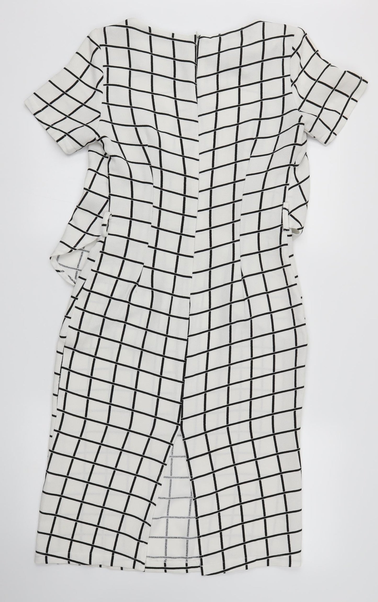 COLLECTION  Womens White Check  Fit & Flare  Size 8