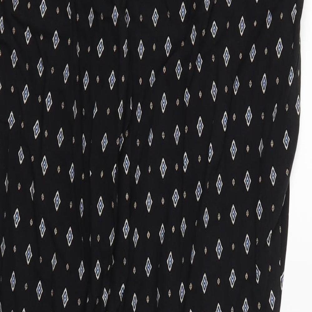 New Look Womens Black Argyle/Diamond  Jogger Trousers Size 10 L27 in - Stretch waistband