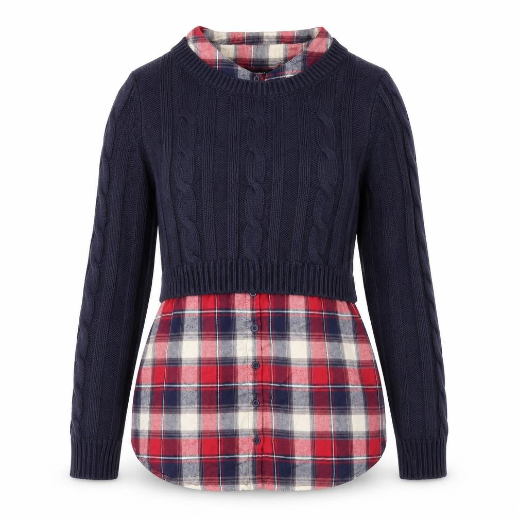 Papaya Womens Blue Check  Pullover Jumper Size 12