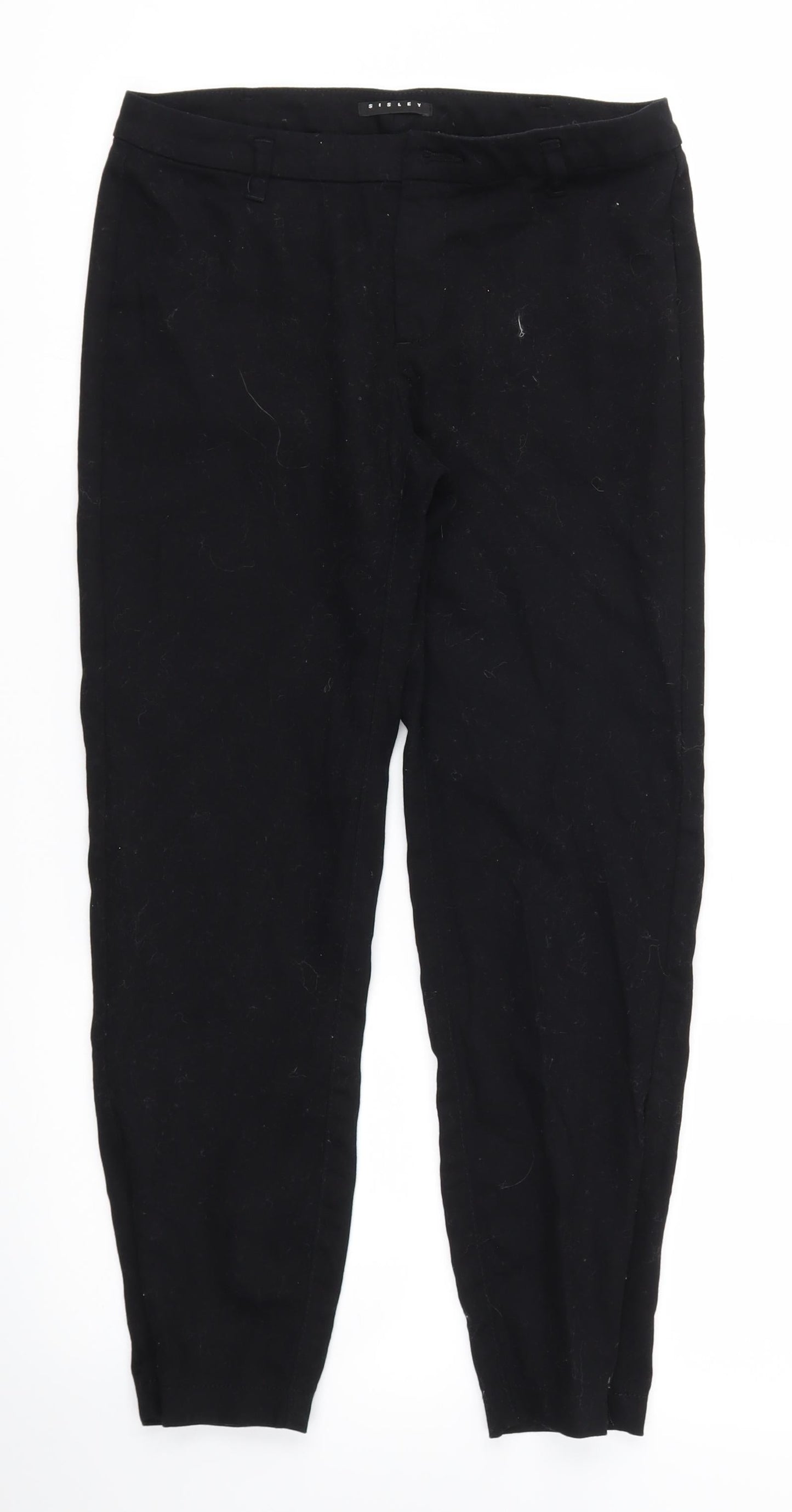 Sisley Womens Black   Trousers  Size 8 L25 in