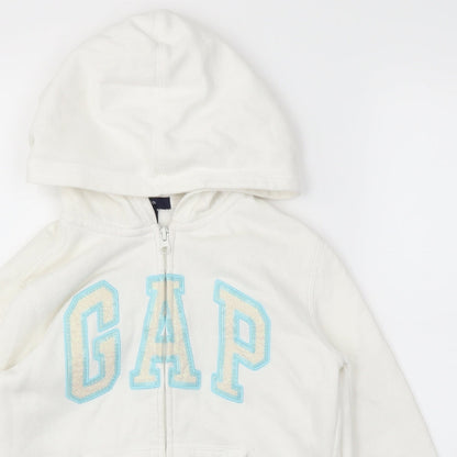 Preloved Gap Girls White   Full Zip Jumper Size M - Detail