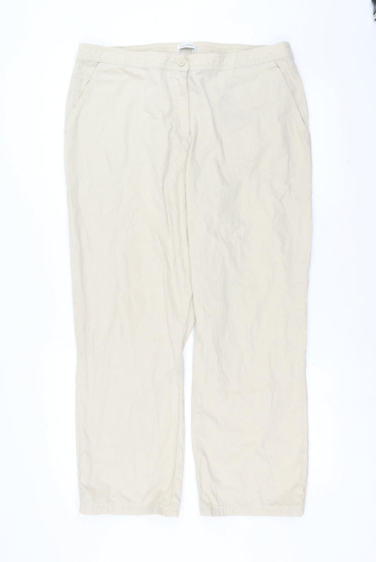 Marks and Spencer Womens Beige   Trousers  Size 18 L27 in