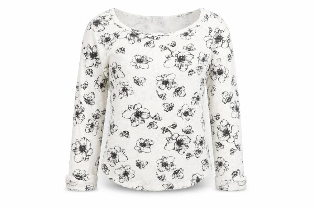 George Womens White Floral  Pullover Jumper Size 10