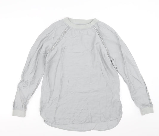 NEXT Womens Grey   Basic Blouse Size 10  - Chain detail