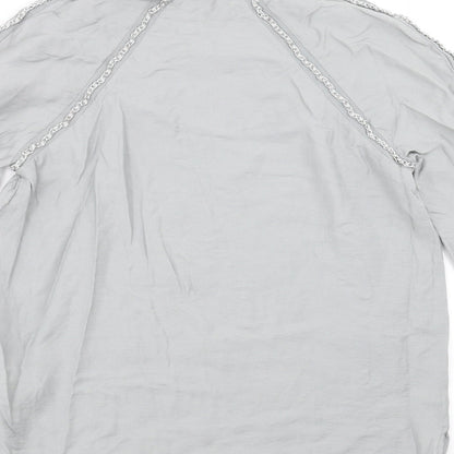Preloved NEXT Womens Grey   Basic Blouse Size 10  - Chain detail - Label