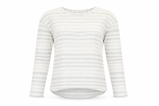 Next Womens White Striped Knit Pullover Jumper Size 8