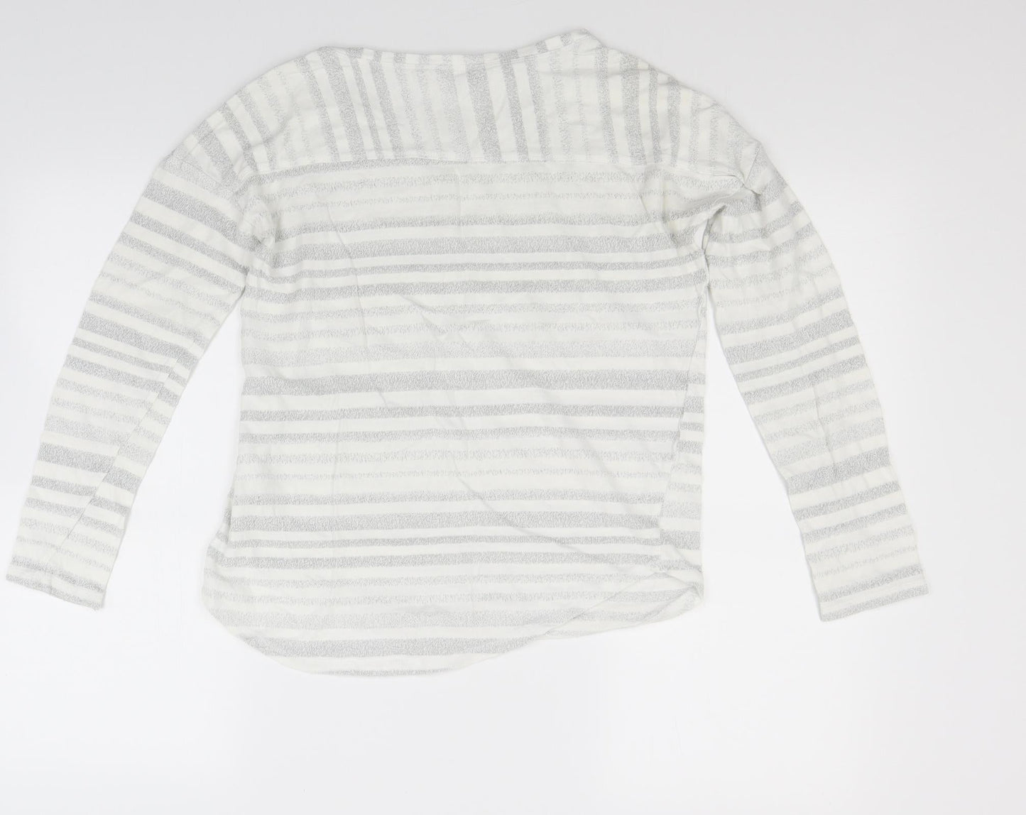 NEXT Womens White Striped Knit Pullover Jumper Size 8