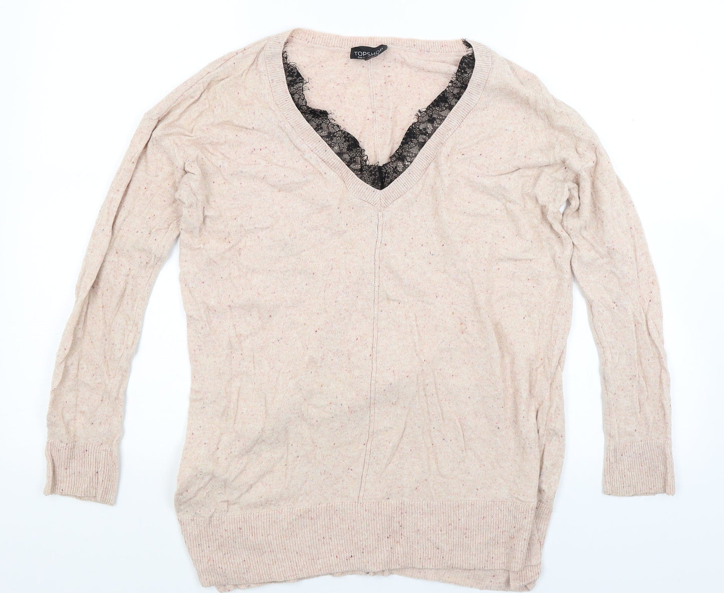 Topshop Womens Pink  Knit Pullover Jumper Size 6