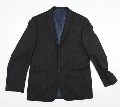 Next Mens Grey Striped  Jacket Coat Size 42