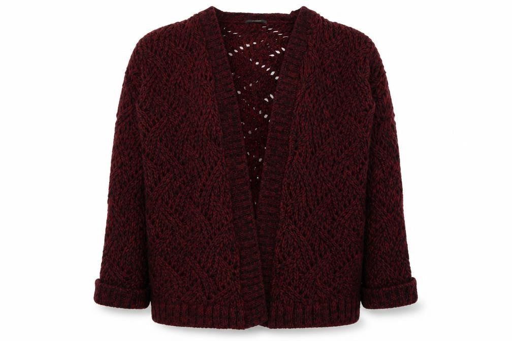 Venus Womens Red  Knit Cardigan Jumper Size L
