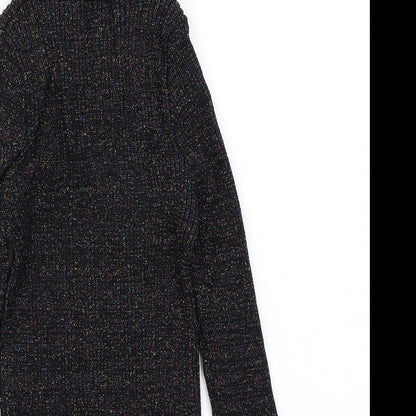 Wild Flower Womens Black   Pullover Jumper Size M  - Ribbed