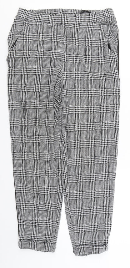 Divided Womens Black Check  Trousers  Size S L25 in