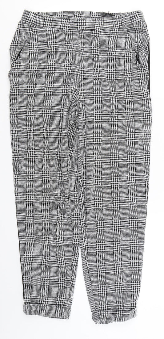 Divided Womens Black Check  Trousers  Size S L25 in