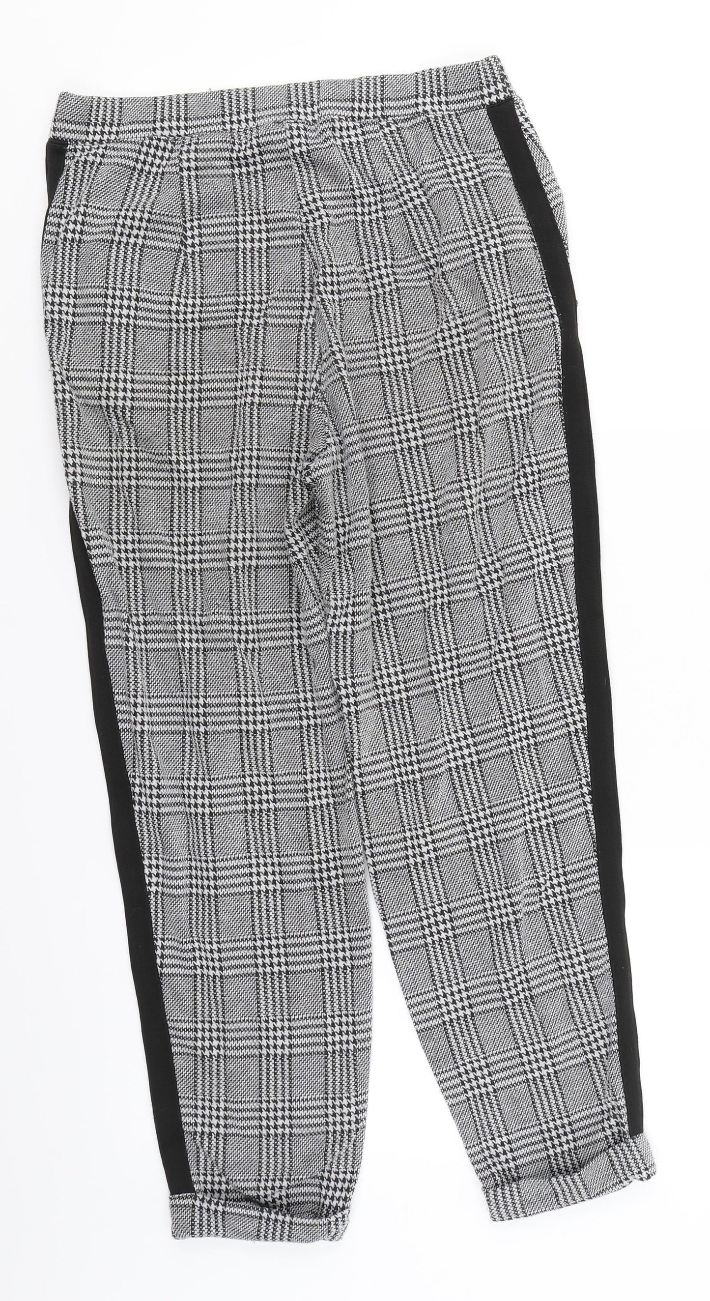 Divided Womens Black Check  Trousers  Size S L25 in