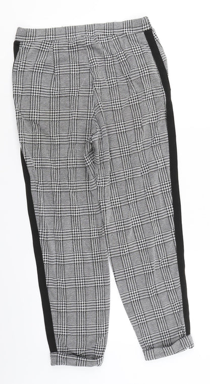 Divided Womens Black Check  Trousers  Size S L25 in