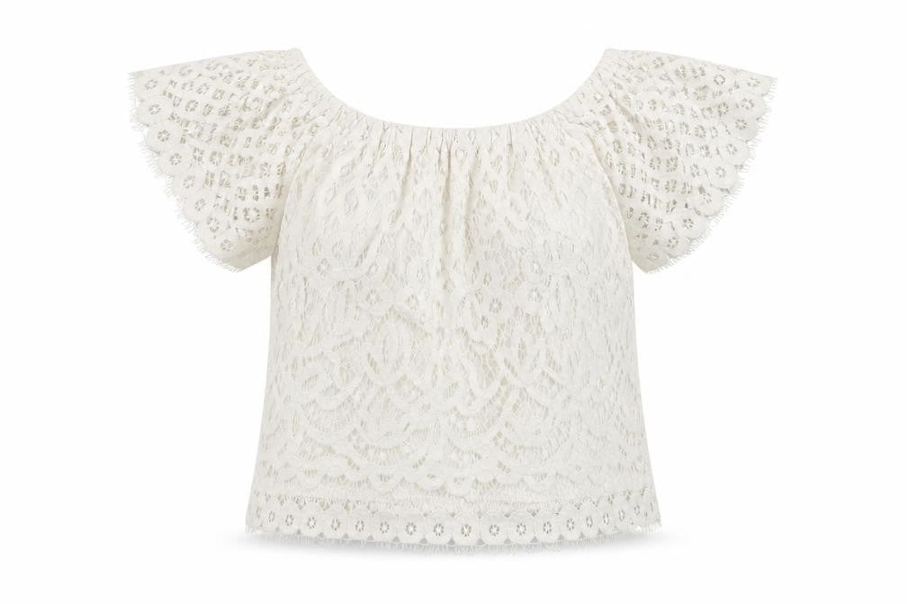 New Look Womens White  Lace Basic Blouse Size 12