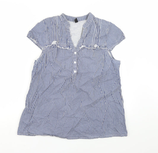 VERO MODA Womens Blue Striped  Basic Blouse Size M