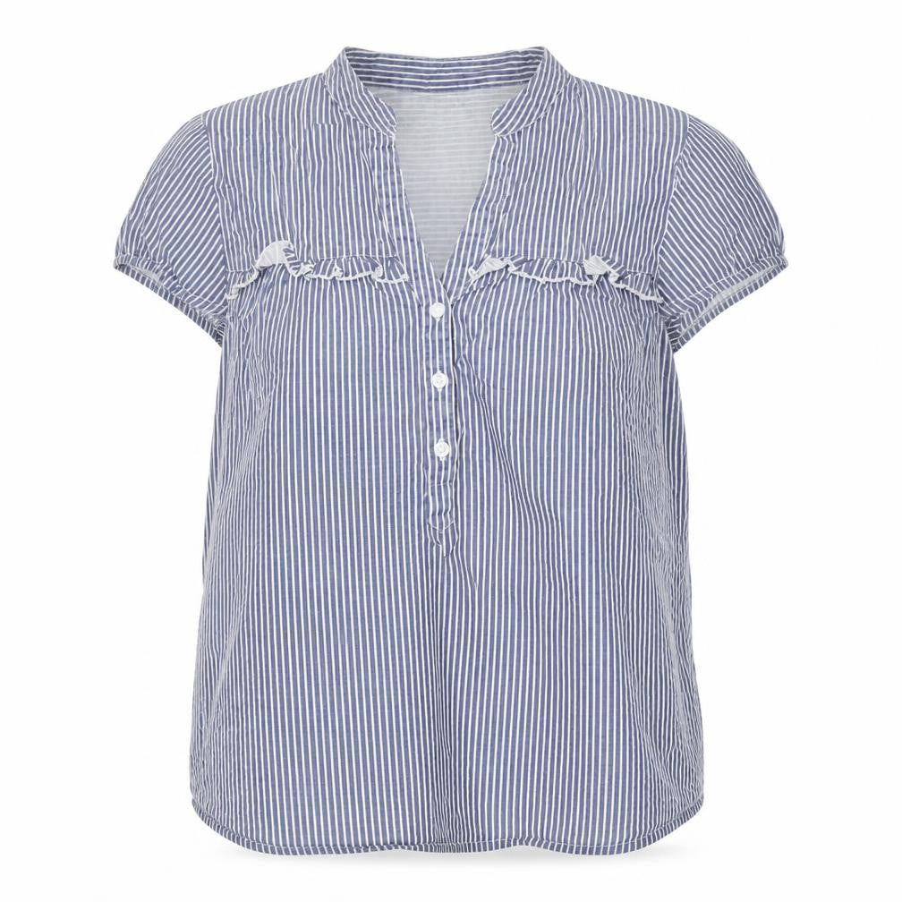 VERO MODA Womens Blue Striped  Basic Blouse Size M