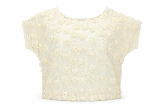 Cameo Rose Womens White Floral  Basic Blouse Size S