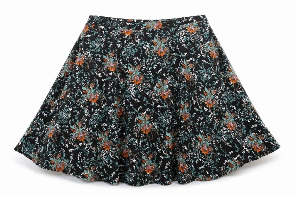Atmosphere Womens Black Floral  A-Line Skirt Size 14