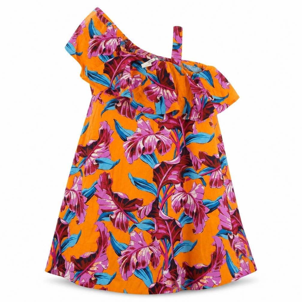 ASOS Womens Orange Floral  A-Line  Size 8