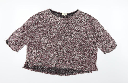 Papaya Womens Black Striped Knit Pullover Jumper Size XL