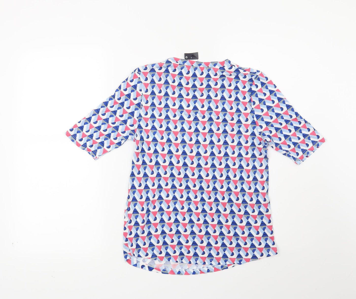 Marks and Spencer Womens Blue Geometric  Basic T-Shirt Size 10