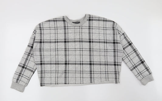 Primark Womens Grey Check  Pullover Sweatshirt Size 4