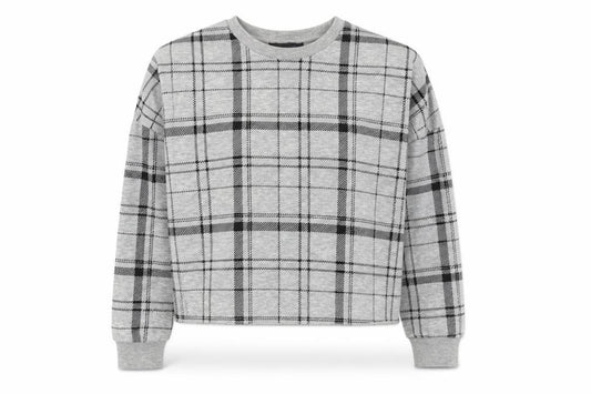 Primark Womens Grey Check  Pullover Sweatshirt Size 4