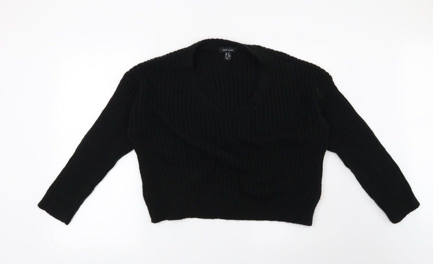 New Look Womens Black Striped  Pullover Jumper Size M