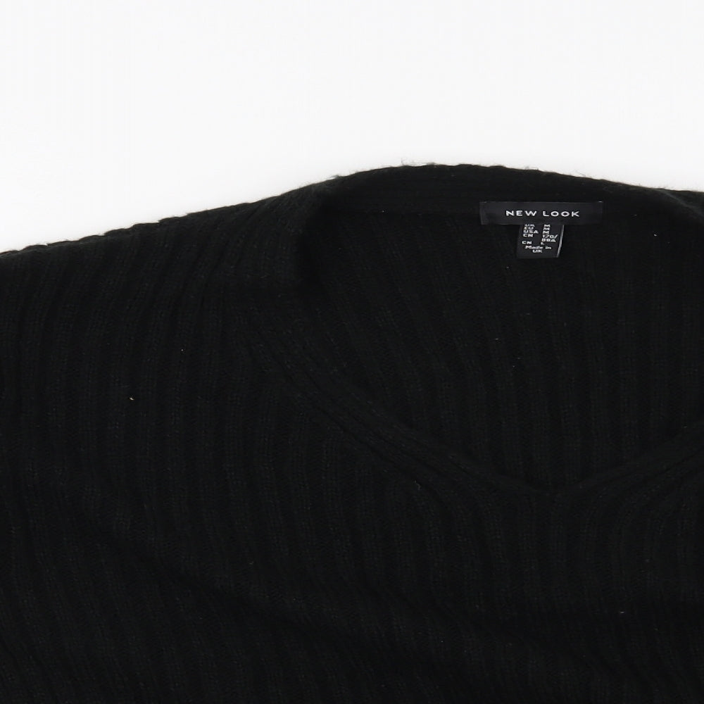 New Look Womens Black Striped  Pullover Jumper Size M