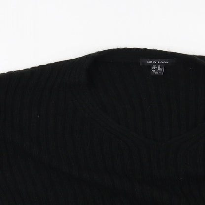 Preloved New Look Womens Black Striped  Pullover Jumper Size M - Detail