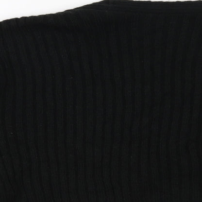 Preloved New Look Womens Black Striped  Pullover Jumper Size M - Label