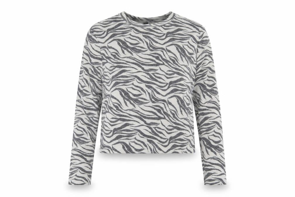 H&M Womens White Animal Print  Pullover Jumper Size M